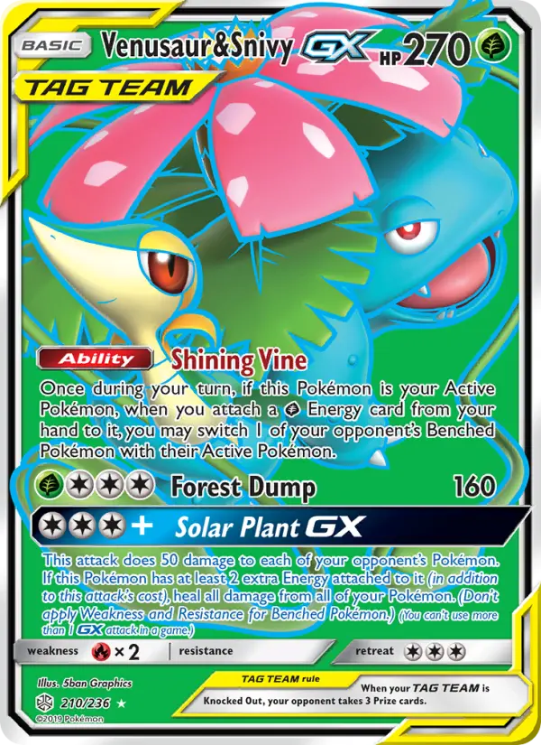 Venusaur & Snivy GX — Cosmic Eclipse #210