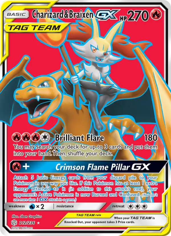 Charizard & Braixen GX — Cosmic Eclipse #212