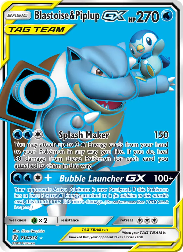 Blastoise & Piplup GX — Cosmic Eclipse #214