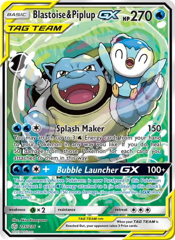 Blastoise & Piplup GX — Cosmic Eclipse #215