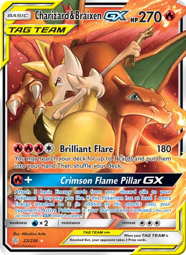 Charizard & Braixen GX — Cosmic Eclipse #22