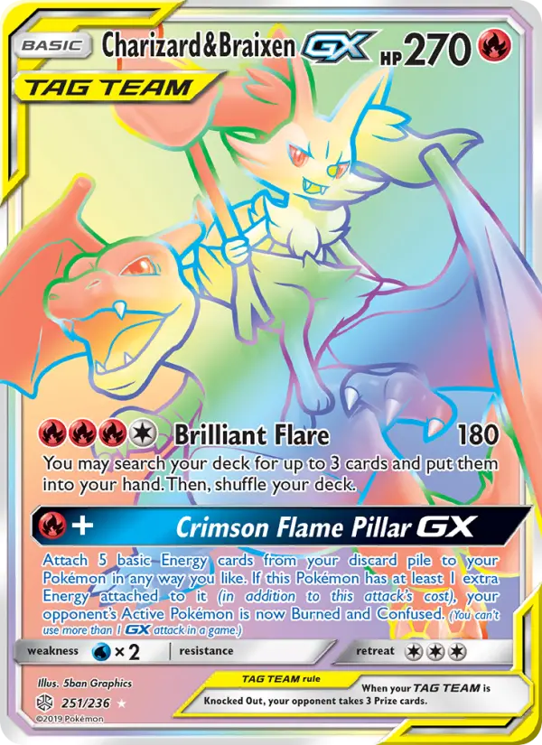 Charizard & Braixen GX — Cosmic Eclipse #251