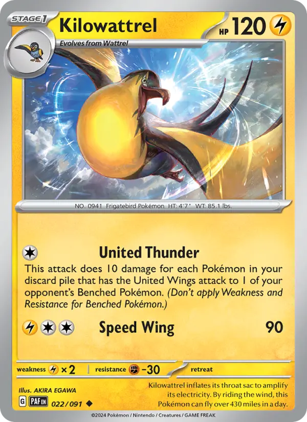 Kilowattrel — Paldean Fates #022