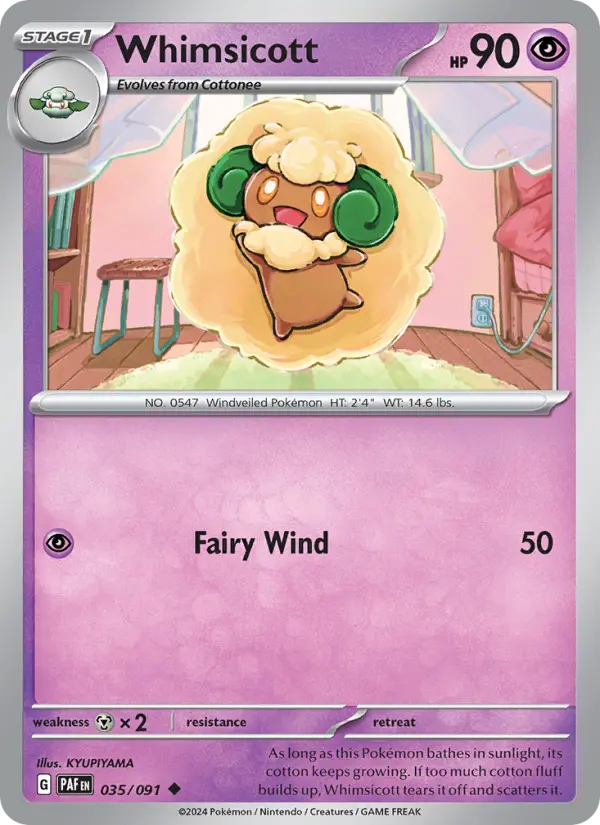 Whimsicott — Paldean Fates #035