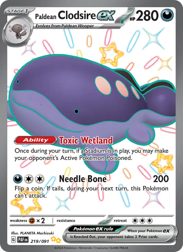 Paldean Clodsire ex — Paldean Fates #219