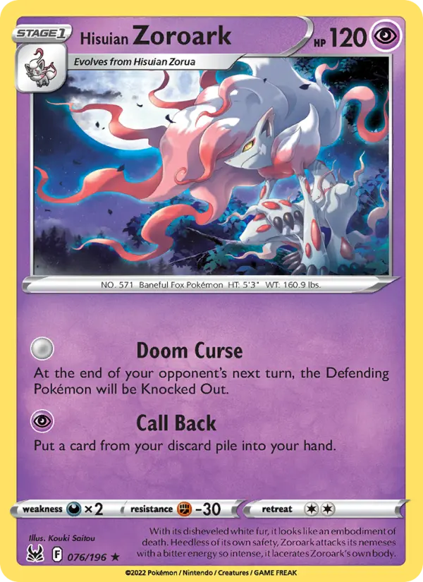 Hisuian Zoroark — Lost Origin #076