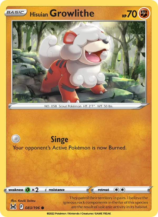 Hisuian Growlithe — Lost Origin #083