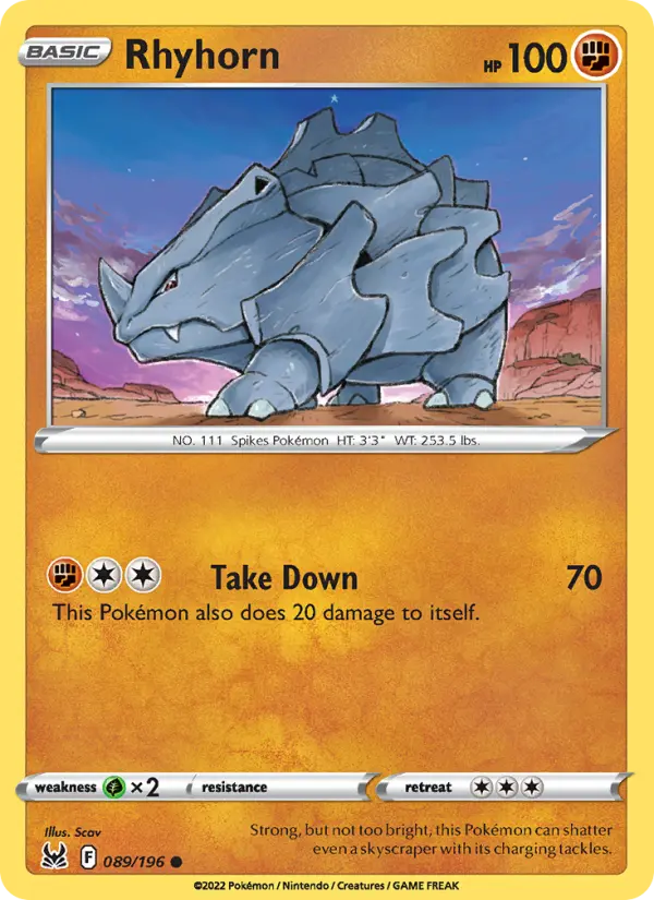 Rhyhorn — Lost Origin #089