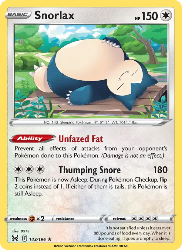 Snorlax — Lost Origin #143