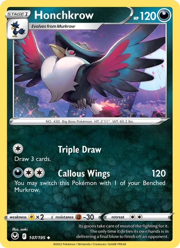 Honchkrow — Silver Tempest #107