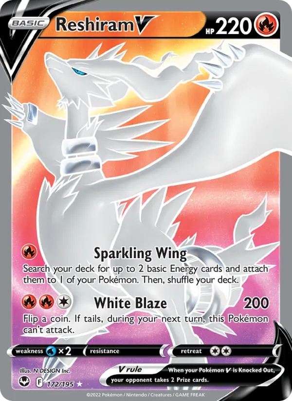 Reshiram V — Silver Tempest #172