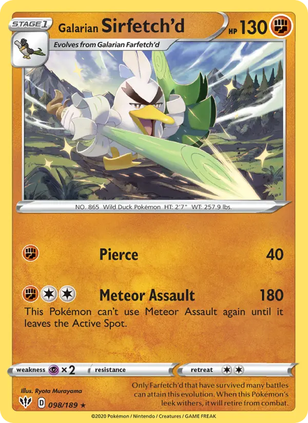 Galarian Sirfetch'd — Darkness Ablaze #98