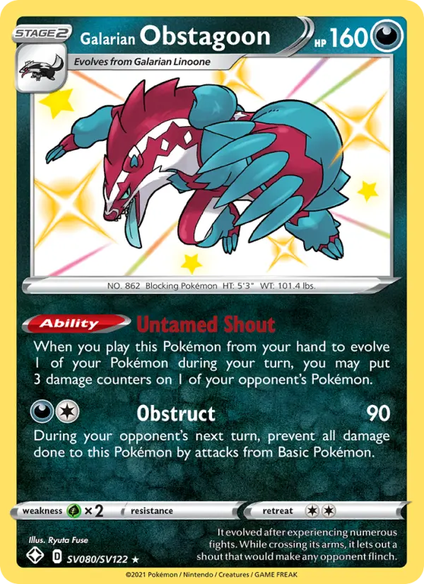 Galarian Obstagoon — Shining Fates #SV080
