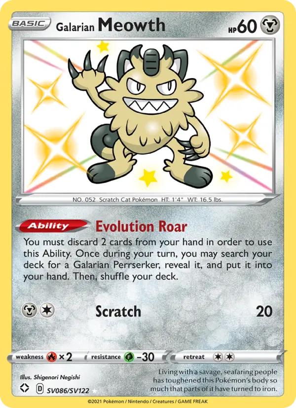 Galarian Meowth — Shining Fates #SV086