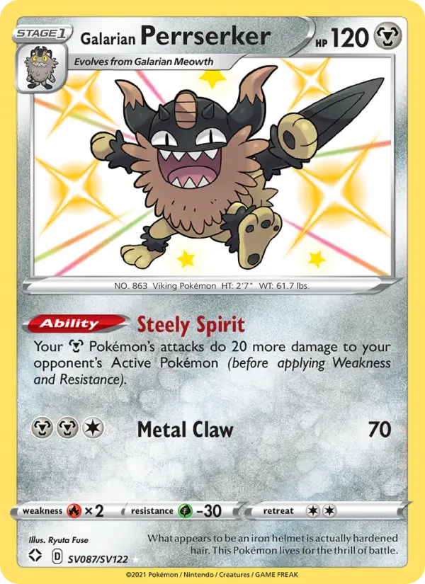 Galarian Perrserker — Shining Fates #SV087