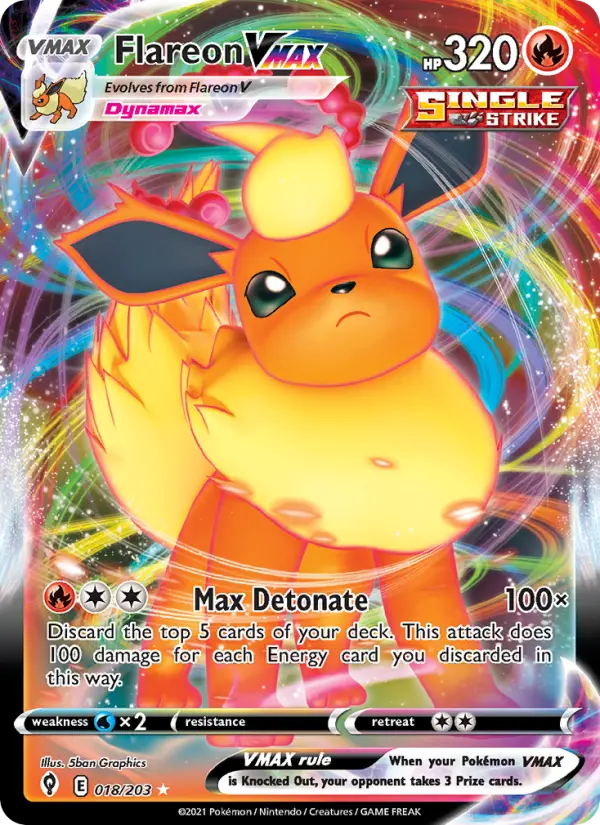 Flareon VMAX — Evolving Skies #18