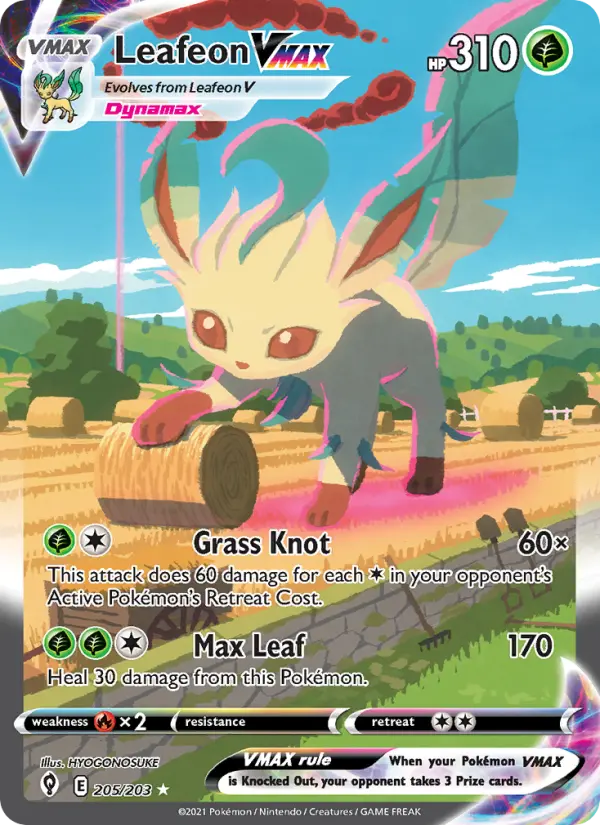 Leafeon VMAX — Evolving Skies #205
