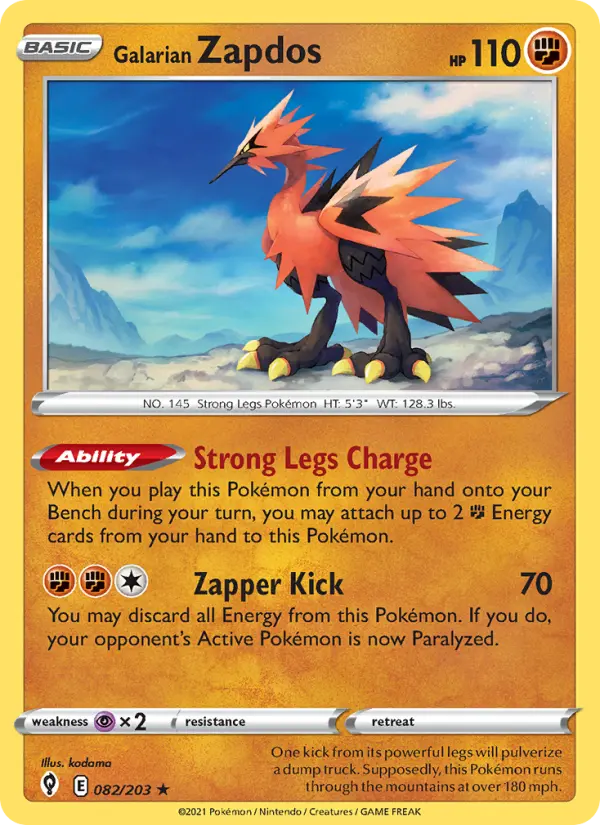 Galarian Zapdos — Evolving Skies #82