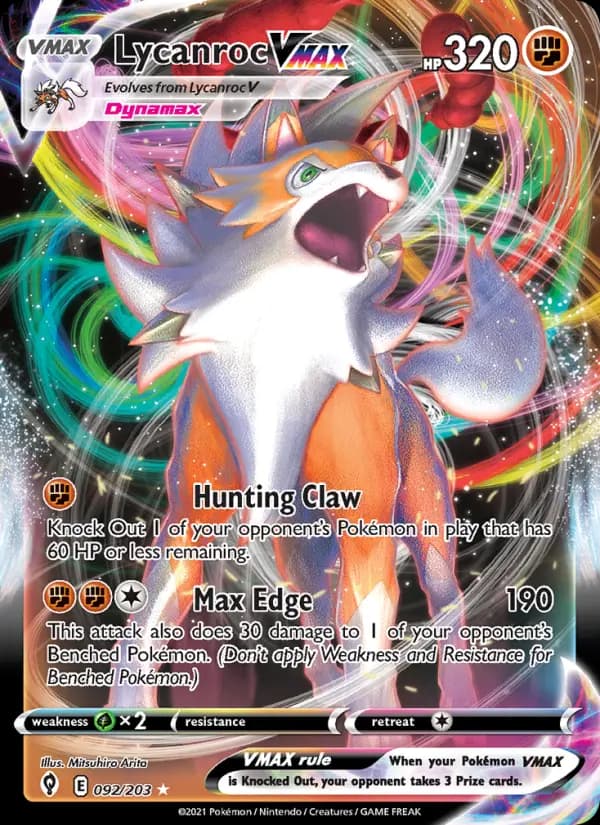 Lycanroc VMAX — Evolving Skies #92