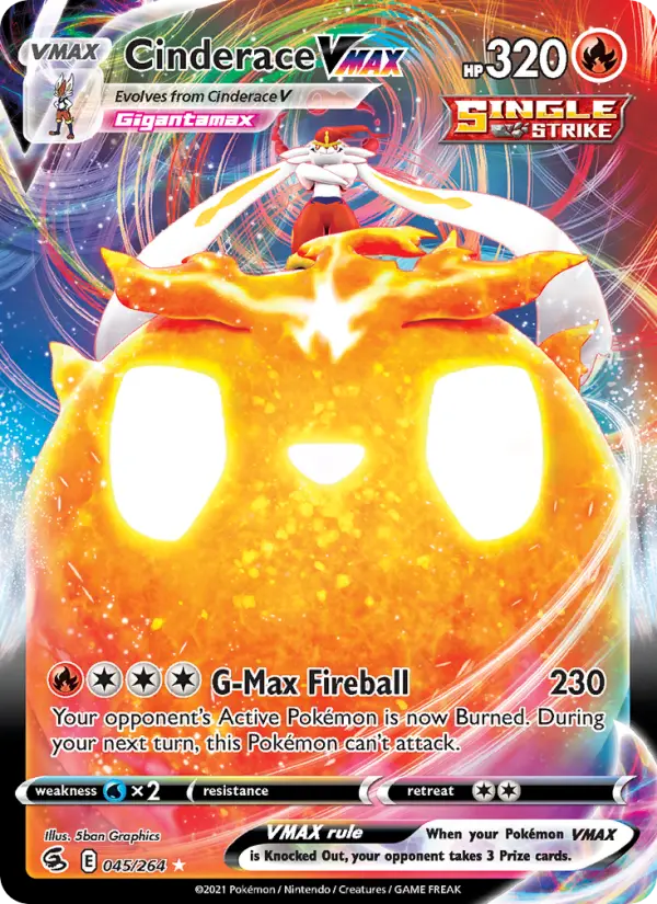Cinderace VMAX — Fusion Strike #45