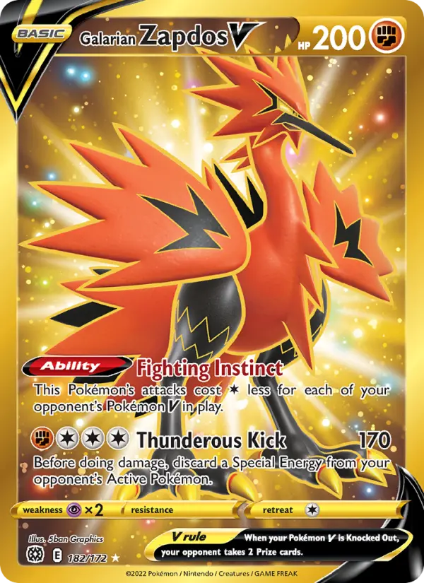 Galarian Zapdos V — Brilliant Stars #182